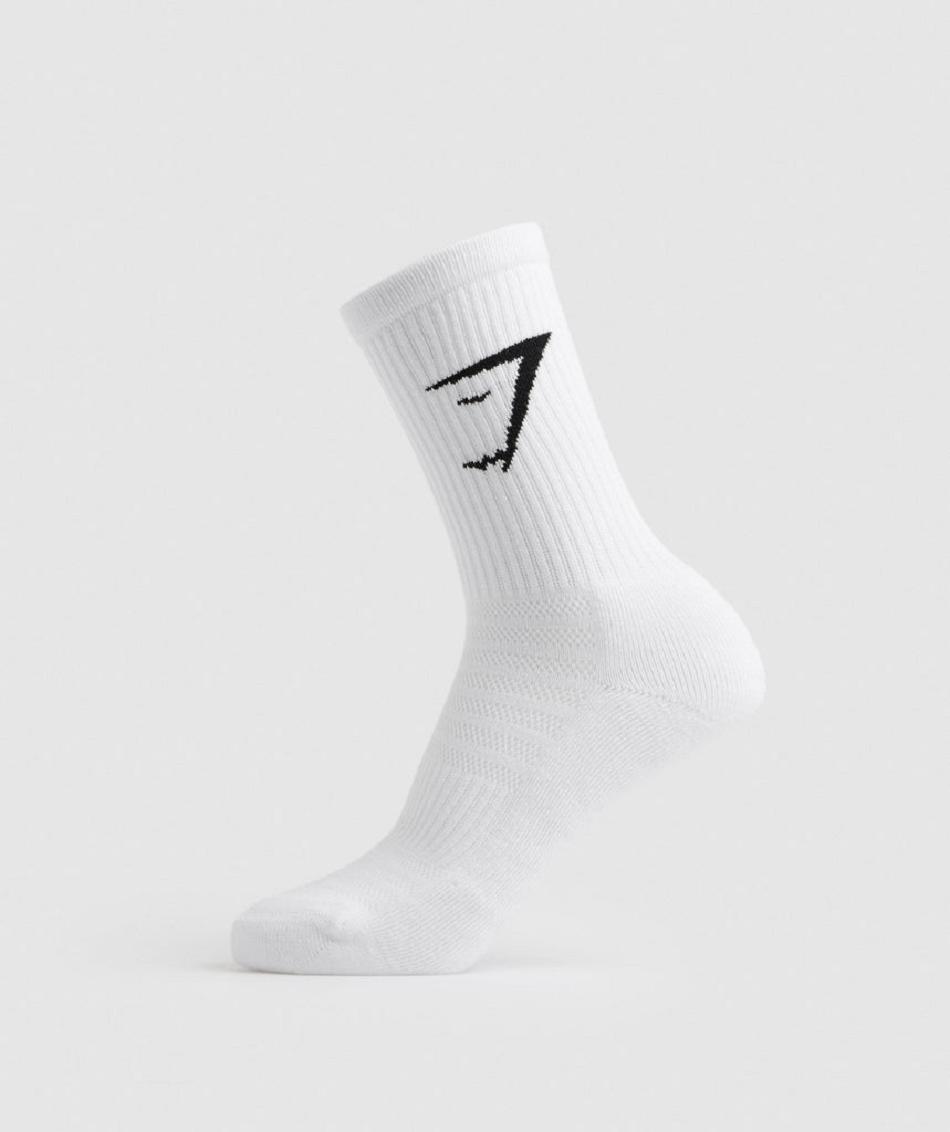 Calcetines Gymshark Crew 5pk Hombre Blancas | CO 4098AHK